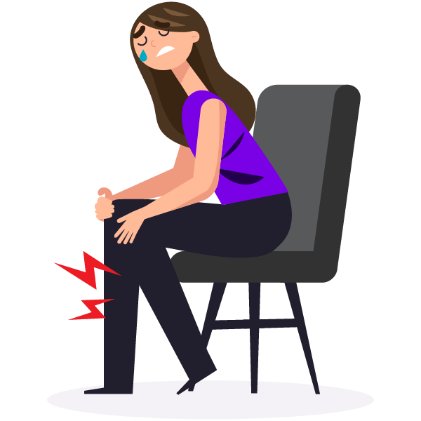 Vrouw met pijn aan been